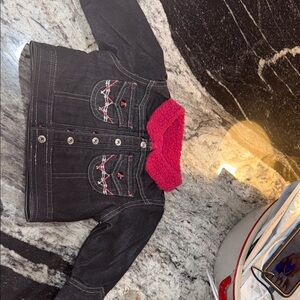 Stylish Black wrangler Kids Jacket with Pink Accents